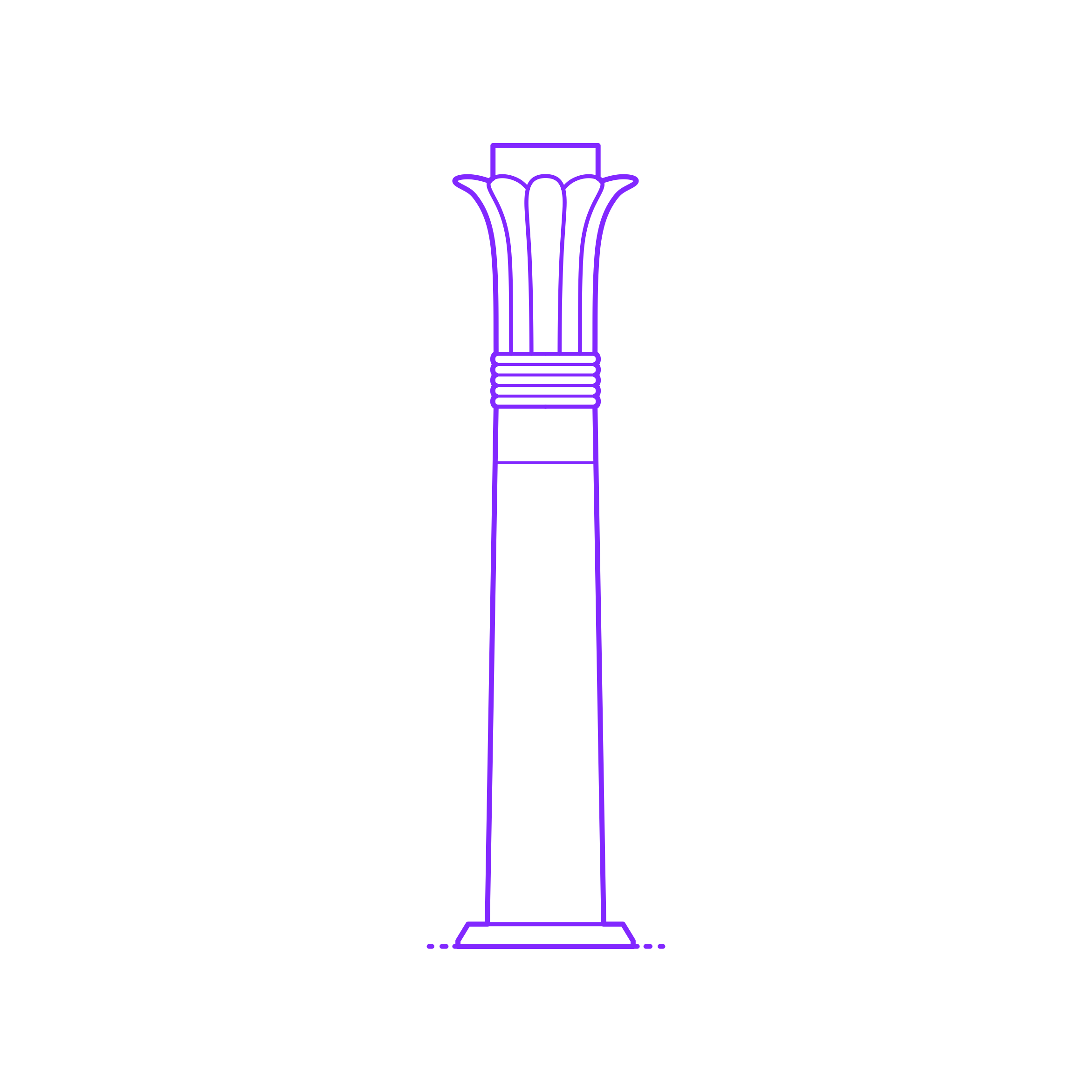 Buildings Stone Columns Egyptian Palm Leaf Line Art Illustration Svg Free Vectors